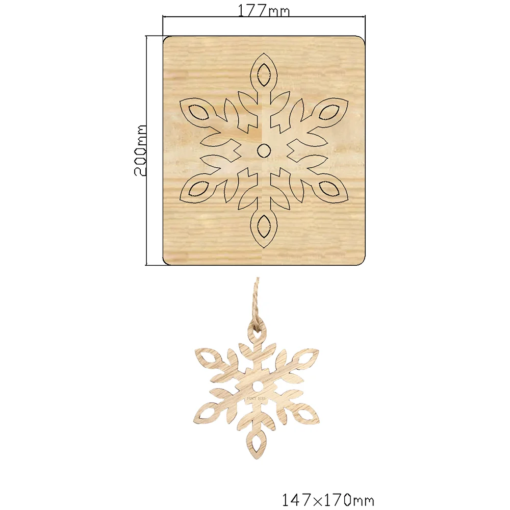 Christmas decoration snowflake Wooden Cutting Dies Pendant Gift Decor Craft Knife Mold Compatible With Most Die Cuts Machines