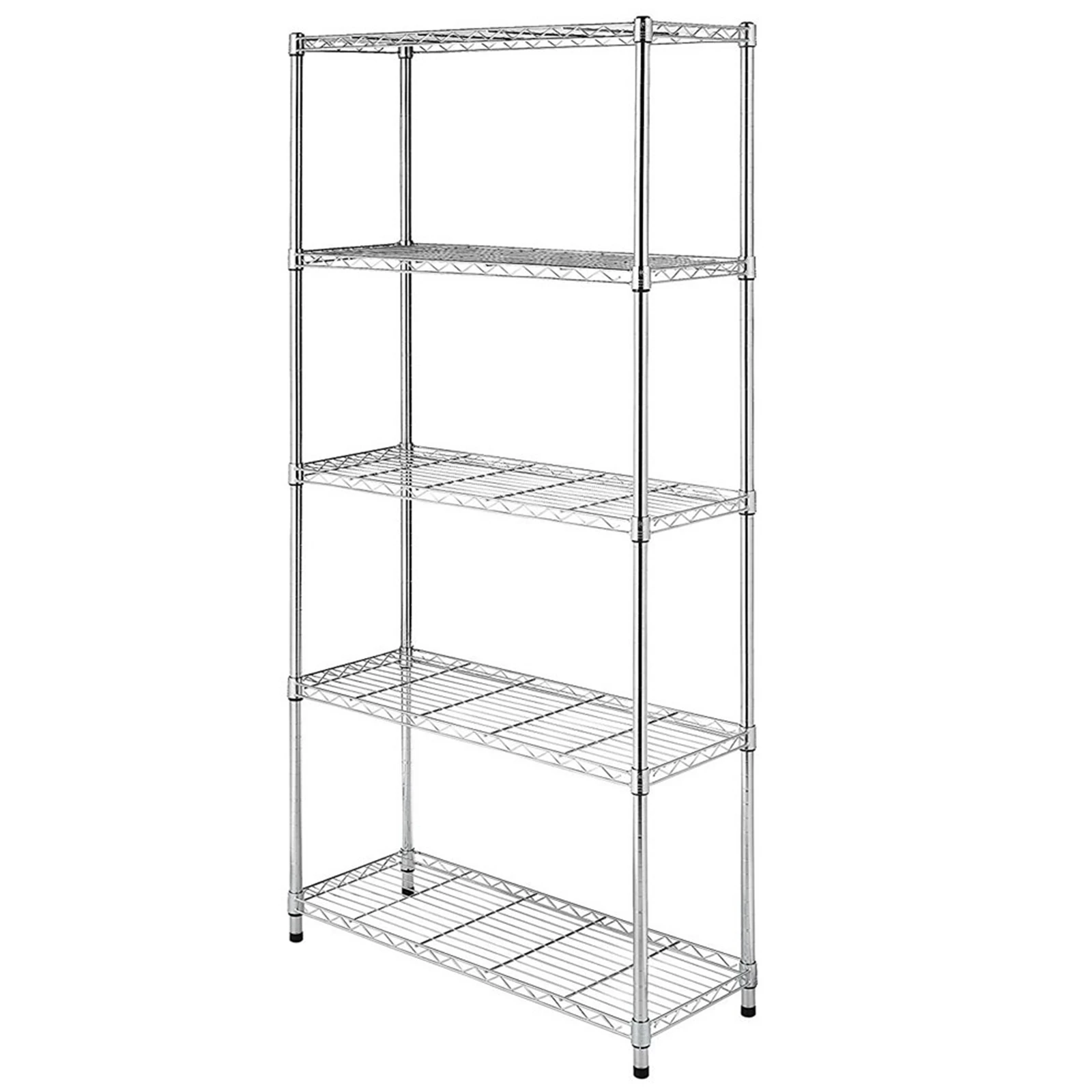 5-Layer Chrome Plated Iron Shelf 180*90*35 Chrome  Kitchen Shelf  Rack  US Warehouse