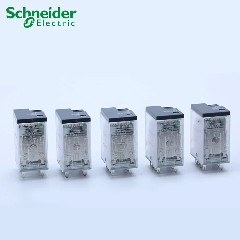 Schneider electric RXM miniature plug-in relays with LED （5pieces）RXM2L 2CO 5A  12 VDC-110 VDC  24 VAC-230 VAC electromagnetic