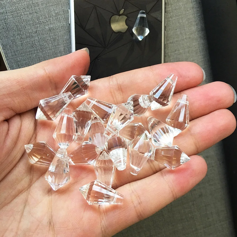 10Pcs Glass Art Crystal Chandelier Lamp Prisms Suncatcher Pendant 20mm DIY Jewelry Faceted