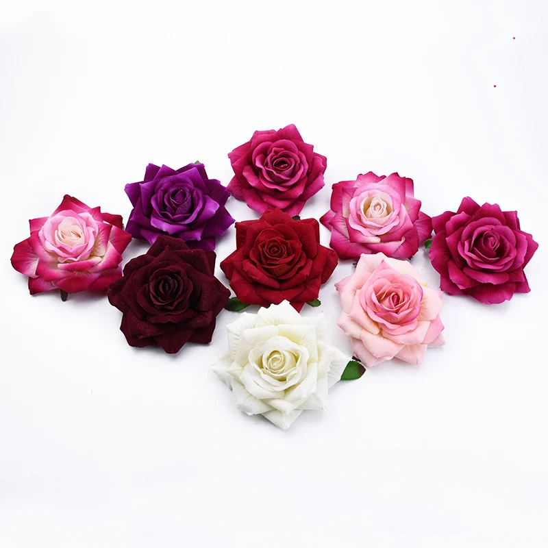 50PCS 10CM Große Rosen Künstliche Blume Dekoration Weihnachten Kränze Hochzeit Braut Zubehör Ausverkauf Kopfbedeckung Brosche – Detail 15