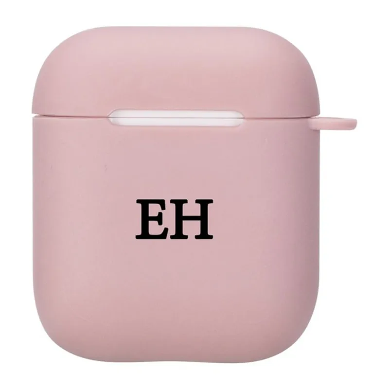 تخصيص اسم الأحرف الأولى Airpods 2 الحال بالنسبة جراب الهواء 1 لينة سيليكون الفاخرة غطاء Fundas Airpods حالة سماعة اكسسوارات