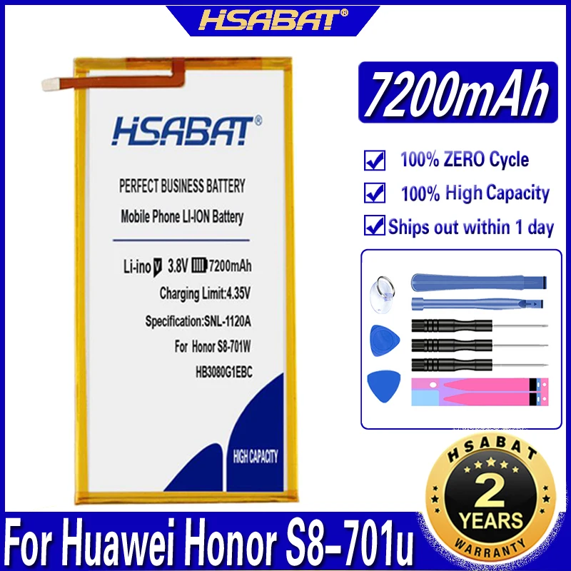 HB3080G1EBC HB3080G1EBW 7200mAh Battery for Huawei Honor S8-701u Honor S8-701W Mediapad M1 8.0 M2-801L M2-801W M2-802L M2-803L