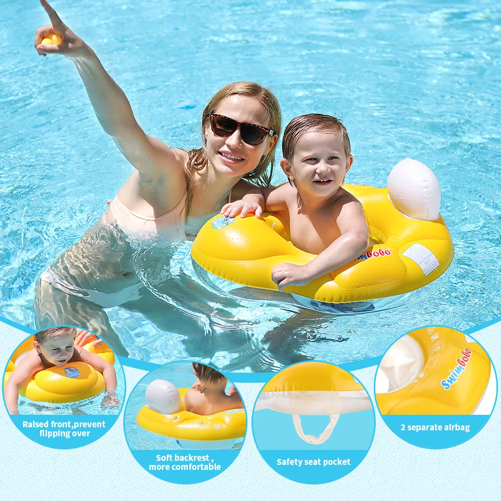 SWIMBOBO Soft Baby Swimming Float Inflatable Seat Floating Circle Kids Swimming Pool Accessories PVC Summer Floating Ring