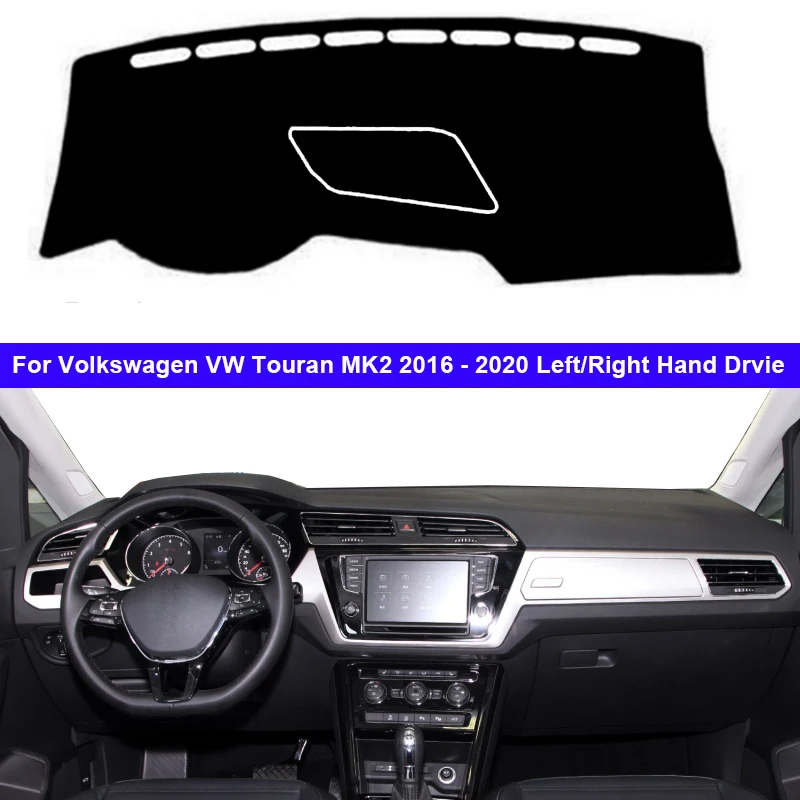 Couverture de tableau de bord de voiture Prada pour Volkswagen VW Touran MK2, 2016, 2017, 2018, 2019, 2020, auto, polymères, tapis, cape, anti-soleil, pare-soleil, virus