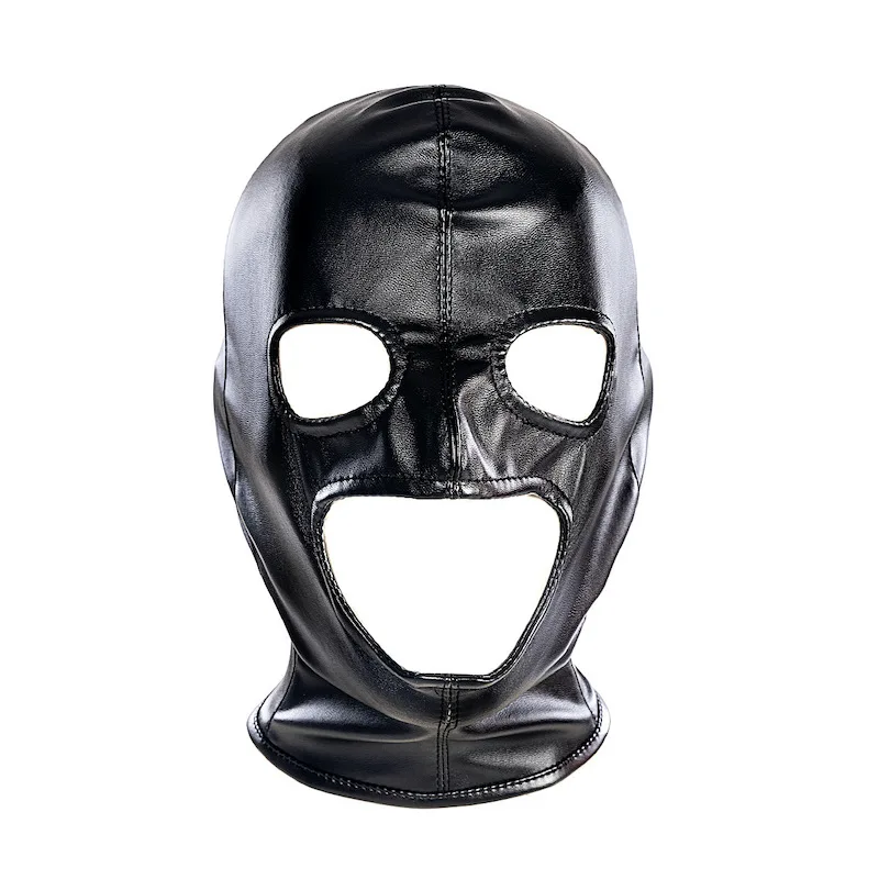 Big Mouth Slave Role Play Soft Leather Bondage Hood Mask Sex Toys for Men Women Fetish Bdsm of Erotic Sexy Flirt Accessories