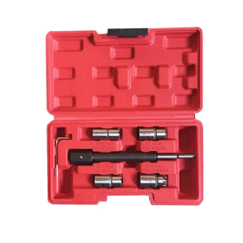 5 Pieces Of Car Diesel Fuel Injector Seat Cleaning Kit Diesel Nozzle Reamer Professional Car Auto Repair Maintenance Tool CN