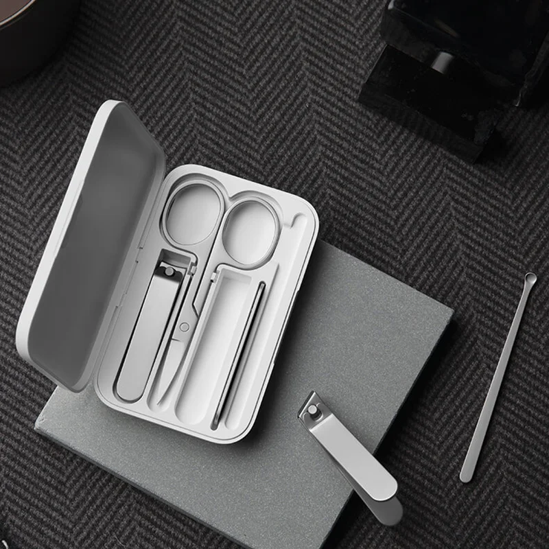 5in1 Xiaomi Mijia Nail Clipper Stainless Steel Set Trimmer Pedicure Care Clippers Earpick Nail File Professional Beauty Tools