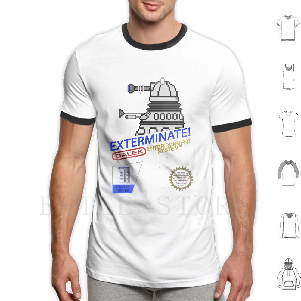 : Nes Exterminate! T Shirt Cotton Men DIY Print Dalek Who Exterminate Time Lord Silverhammer37 Silverhammer Sprite Pixel