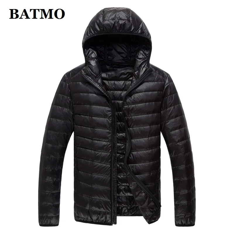 BATMO 2019 nieuwe aankomst hoge kwaliteit 90% witte eendendons hooded jassen mannen, mannen dunne donsjack, plus-size M-5XL 779