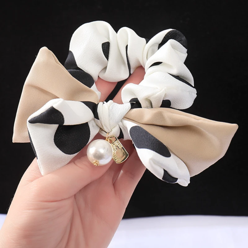 Korea Large Bow Elastic Hair Bands Elegant Temperament  Rope Fashion Personality Butterfly Girls  Tie Ring Headdress New