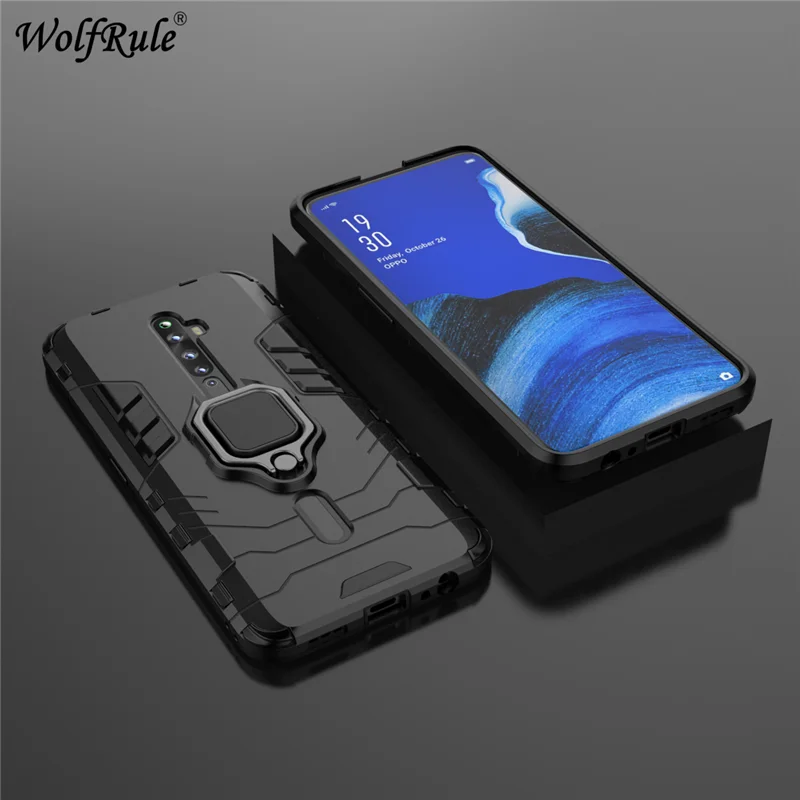 Holder Magnetic Case For Oppo Reno 2Z Case Reno2 Z Durable Metal Ring Stand Phone Cover For Oppo Reno 2F Cover Case Reno2F 6.53\