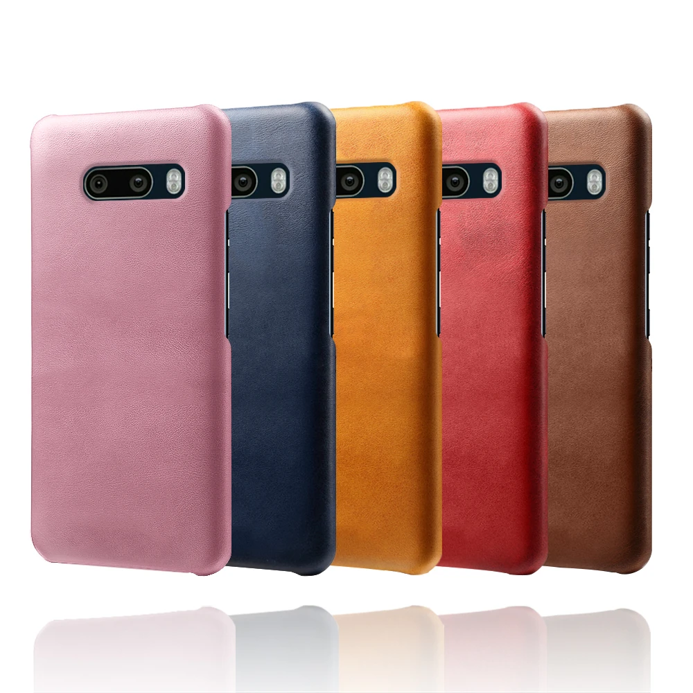 For LG V50 V40 G8S G8 G7 V30S V60 ThinQ 5G Funda Luxury Slim Vegan Leather Case For LG G710 Stylo 5 6 V30 W30 Q60 Cover