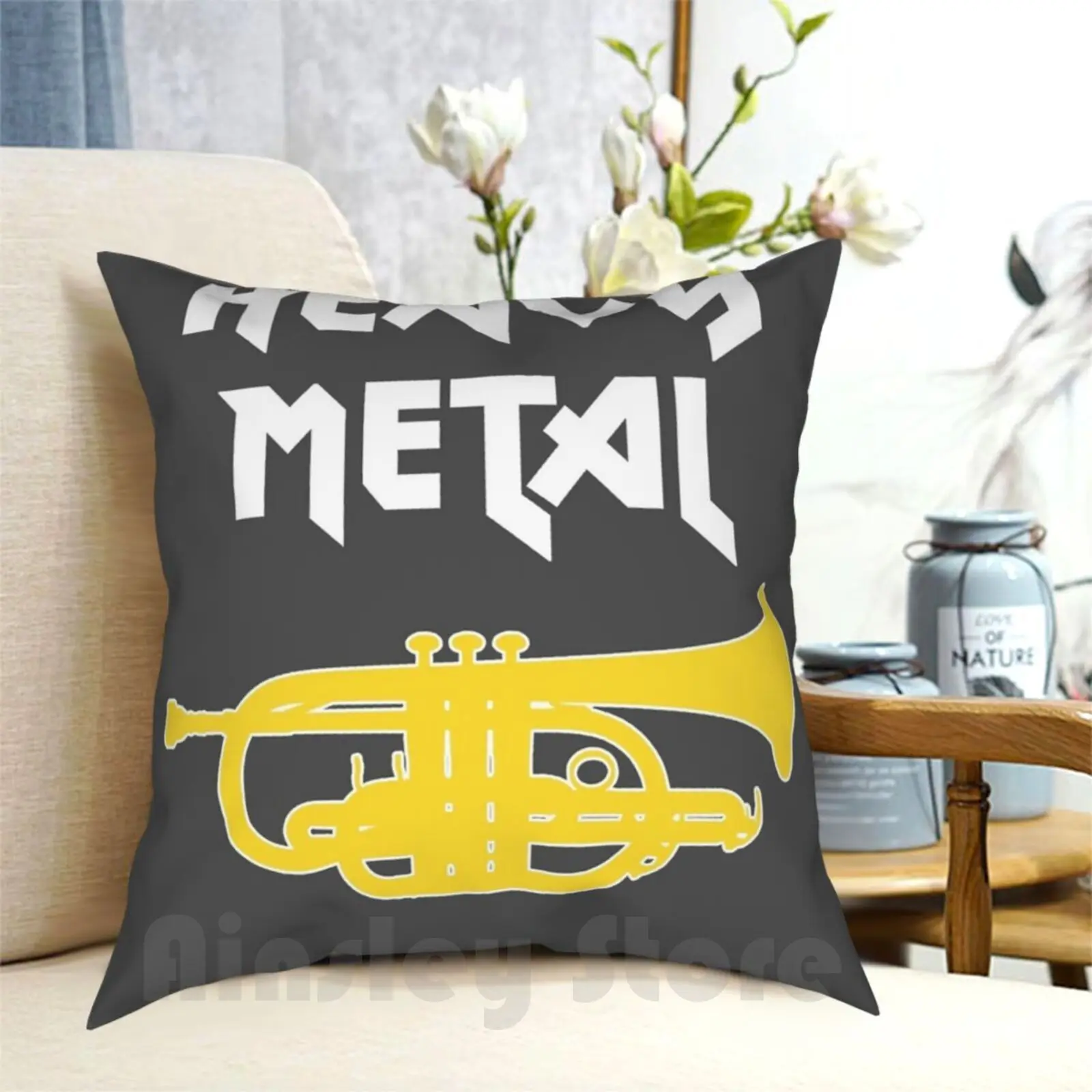 Cornet-Heavy Metal-Funny Trumpet Gift / Funny Cornet Gift Pillow Case Printed Home Soft DIY Pillow cover Cornet Trumpet