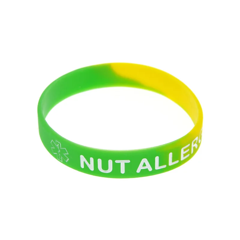 1 PC Nut Allergy Silicone Bracelet Rubber Sports Wristbands Men And Women Fashion Bangles Subsection Color 2 Sizes