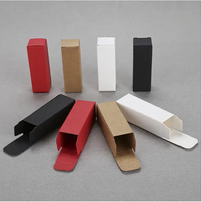 100pcs Red White Black Kraft Paper Lipstick Essential oil Box Dropper Bottle Cosmetics Gift paper Box Mini Cardboard Boxes