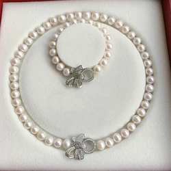 2021 New Pearl Jewelry Sets Natural Freshwater Pearl Choker Necklaces Bracelet For Women Fashion Pretty Gifts