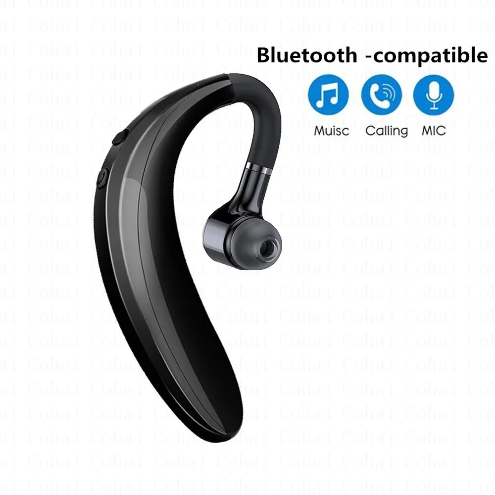 Bluetooth Earphones headphones Handsfree Earloop Wireless headset Business Drive Sports Earphones With Mic For All Smart Phones