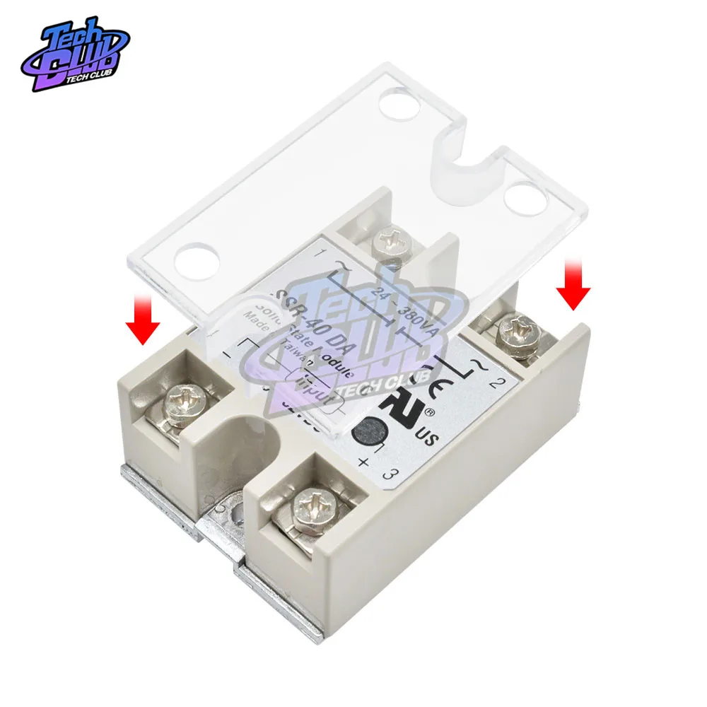 5PCS Plastic SSR Transparent Protection of Solid State Relay Front Cover Stand Suitable for DC-DC AC-AC DC-AC