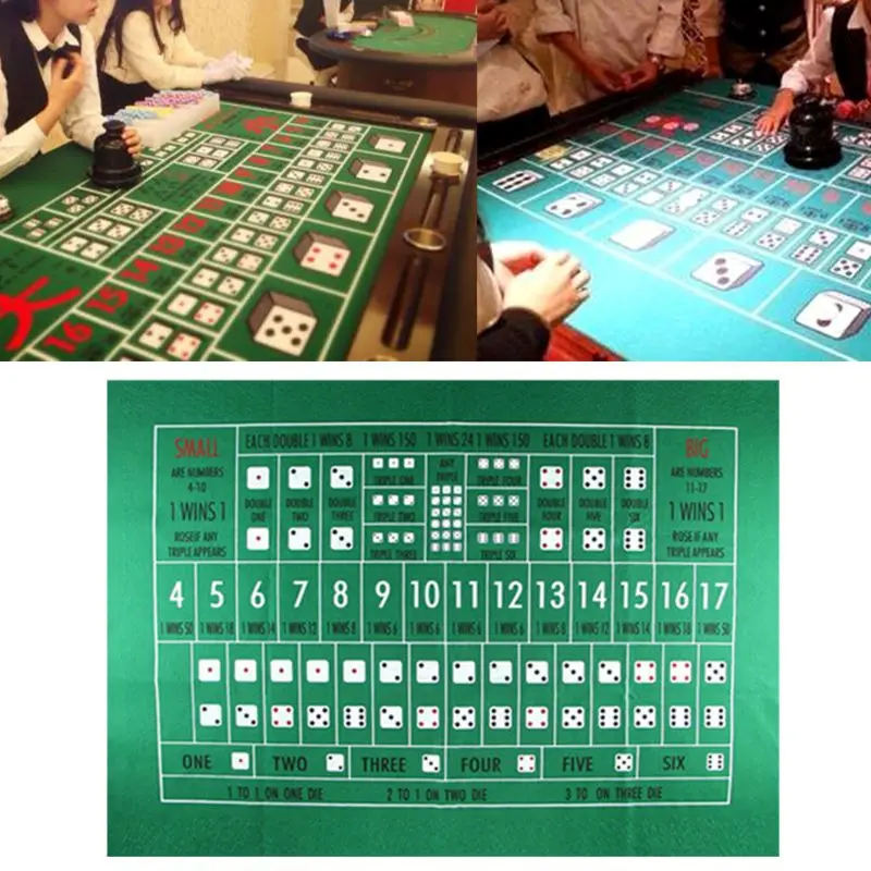 OOTDTY 90x60cm TX Hold'em Tablecloth Flannel 21 Points Dice Table Mat Casino Family Party Poker Game Entertainment Toys 5