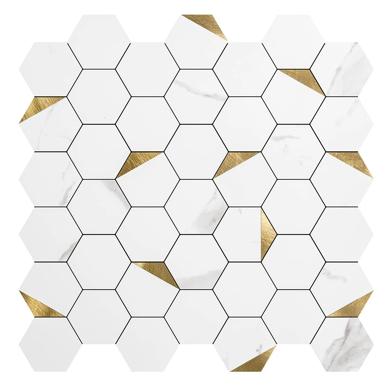 Art3d 10-Sheet Peel and Stick Backsplash, Self-Adhesive Wall Stickers Hexagon Mosaic Tiles for Kitchen ( 31X30CM)