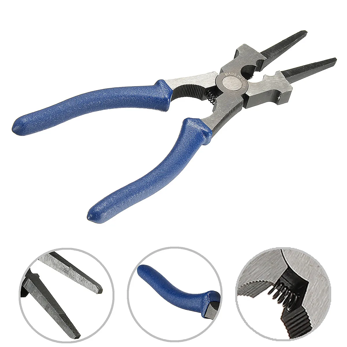 Flat Mouth MIG Welding Pliers Insulated Handle Carbon Steel for Welding Torch Mig Wire Cutting Multipurpose Tools Spring Loaded