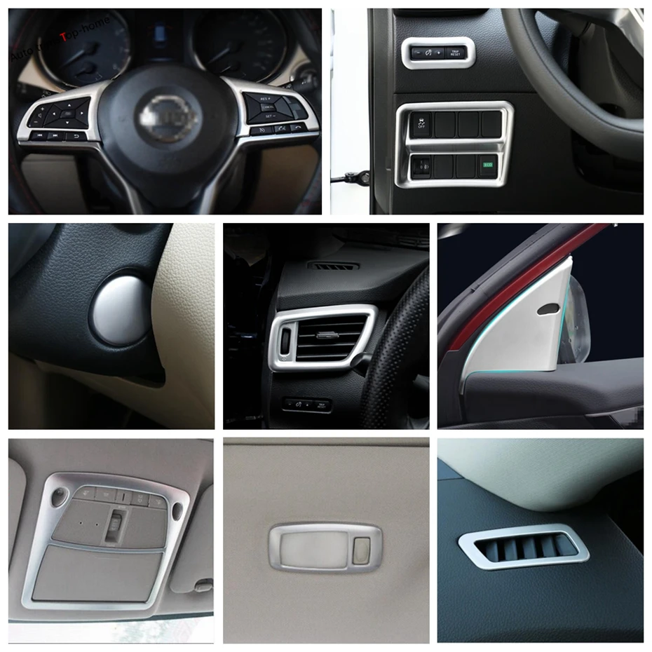 

Pillar A / Steering Wheel / Air Conditioning Outlet AC Vent / Reading Light Lamp Cover Trim For Nissan Qashqai J11 2014 - 2020