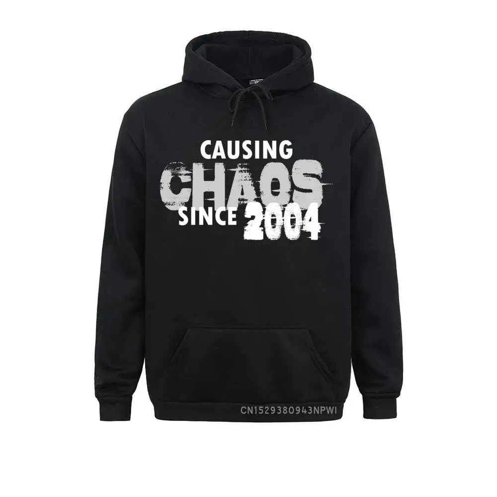 

Causing Chaos Since 2004 Hoodie 14th Birthday Gag Gift Top Hoodies For Women Sweatshirts Simple Style Hip Hop