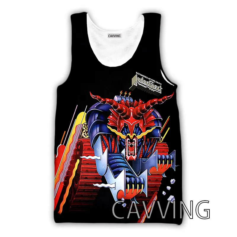 CAVVING 3D Printed  Judas Priest  Rock  Band Tank Tops Harajuku  Vest  Summer Undershirt Shirts Streetwear for Men/women