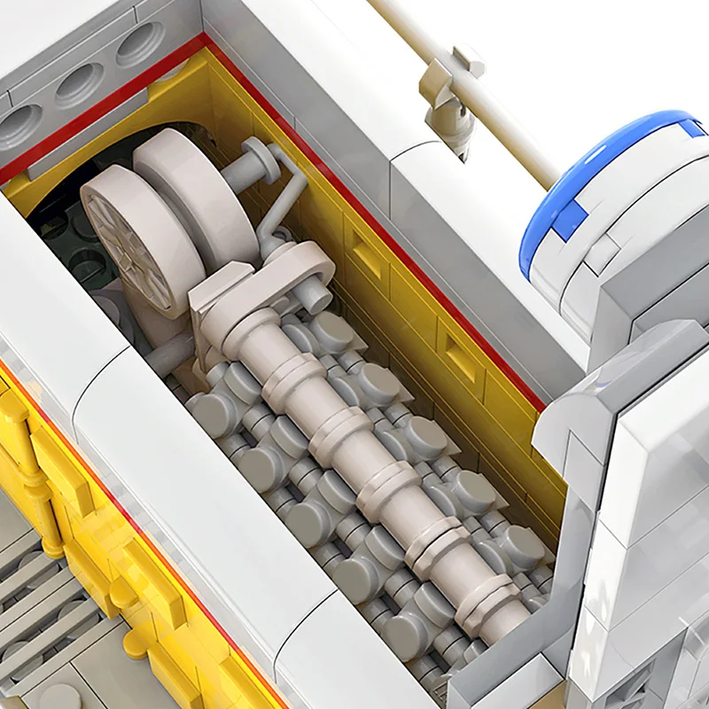 محطة قطار BuildMoc عالية التقنية للسكك الحديدية MOC Union Pacific Alco RS-2 (1:38) نموذج اللبنات الطوب ألعاب القطار للأطفال