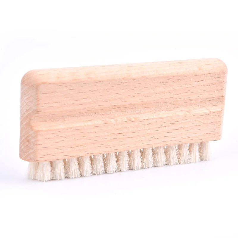 LP Vinyl Record Cleaning Brush Anti-static Goat Hair Wood Handle Brush Cleaner for Cd Player Turntable