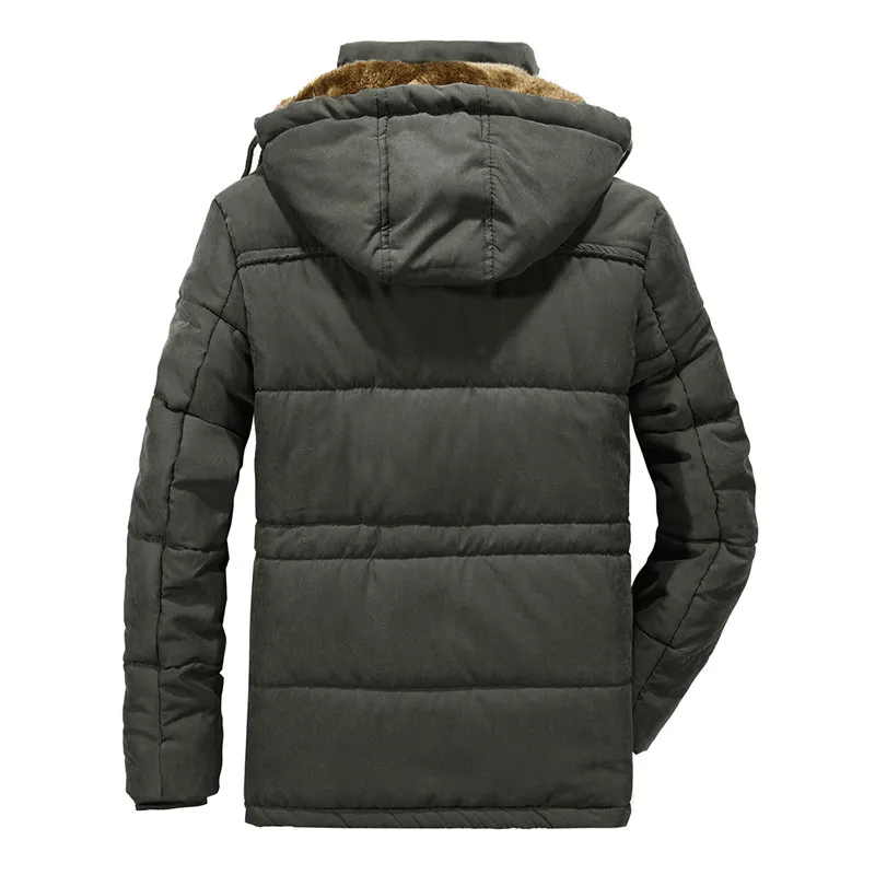 Casaco de Inverno com capuz masculino, Parka Quente, Casaco Blusão, Outwear Militar, Sobretudo Masculino, Tamanho Grande, 7XL, 8XL, Alta Qualidade, Novo