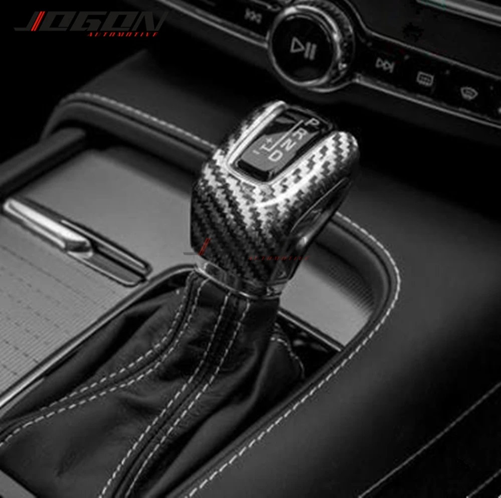 Carbon Fiber Front Centre Console Gear Shift Knob Head Cover Trim Sticker For Volvo XC60 XC90 S60 V60 S90 V90 S80L V40