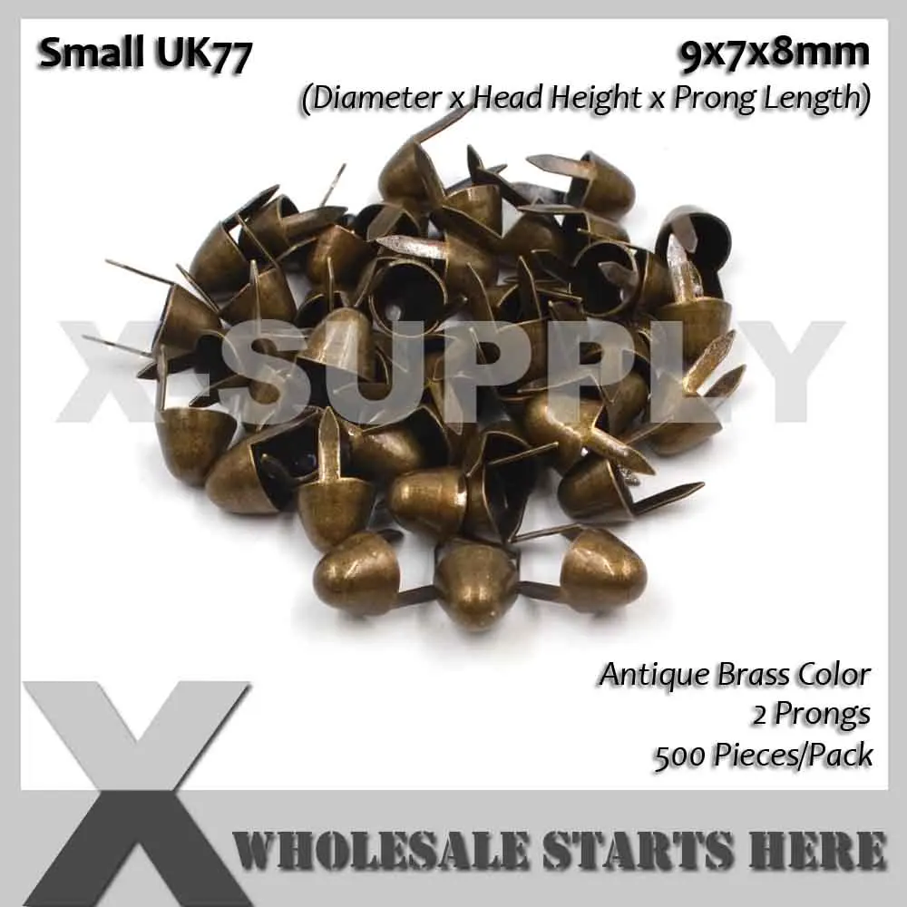 Punk DIY English UK 77 Bulat Kerucut Stud Dalam Warna Perak dengan 2 Garpu (Lebih dari 20Lot Akan Mendapatkan Diskon 35%) Digunakan untuk Kerajinan Kulit