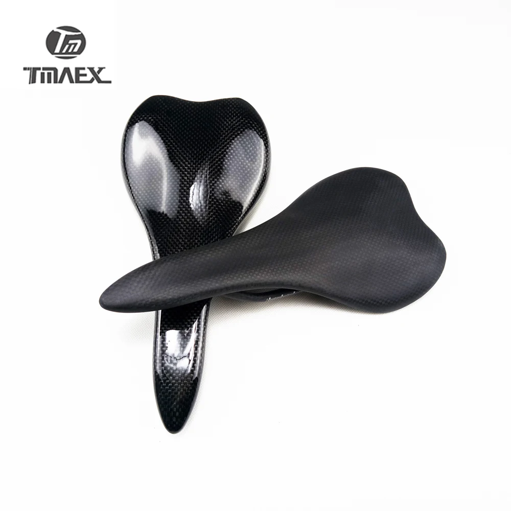 3K Full Carbon Fiber Bicycle Saddle, Road MTB Bike Seat, Matte Bike Cushion, 268*128mm, Cycling Parts