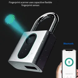 Bluetooth IP66 Waterproof USB Rechargeable Smart Keyless Fingerprint Lock Anti-Theft Security Padlock Door Luggage Case Lock