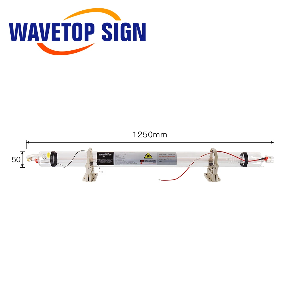 WaveTopSign Co2 Laser Tube WT1250 80W / 60W Laser Glass Tube Dia.80/60mm L1250mm for Co2 Laser Cutting Machine