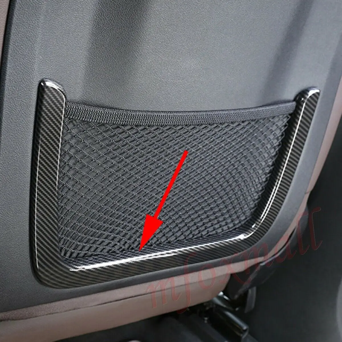 Accessories For 2018 2019 2020 2021 BMW X3 G01 Carbon Fiber Seat Back Storage Bag Net Cover Trim Frame Molding