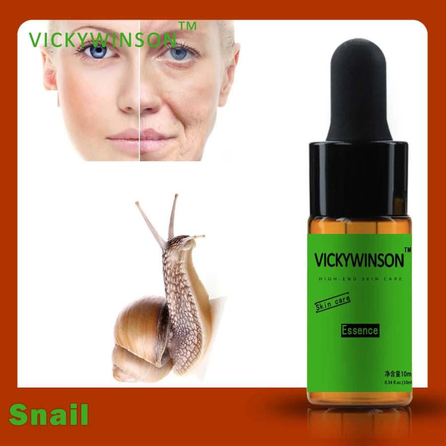 Snail essence 10ml Face Serum Moisture Cream Shrink Pores Skin Care Face Lift Tender Anti-Aging Whitening Wrinkle Removal cream