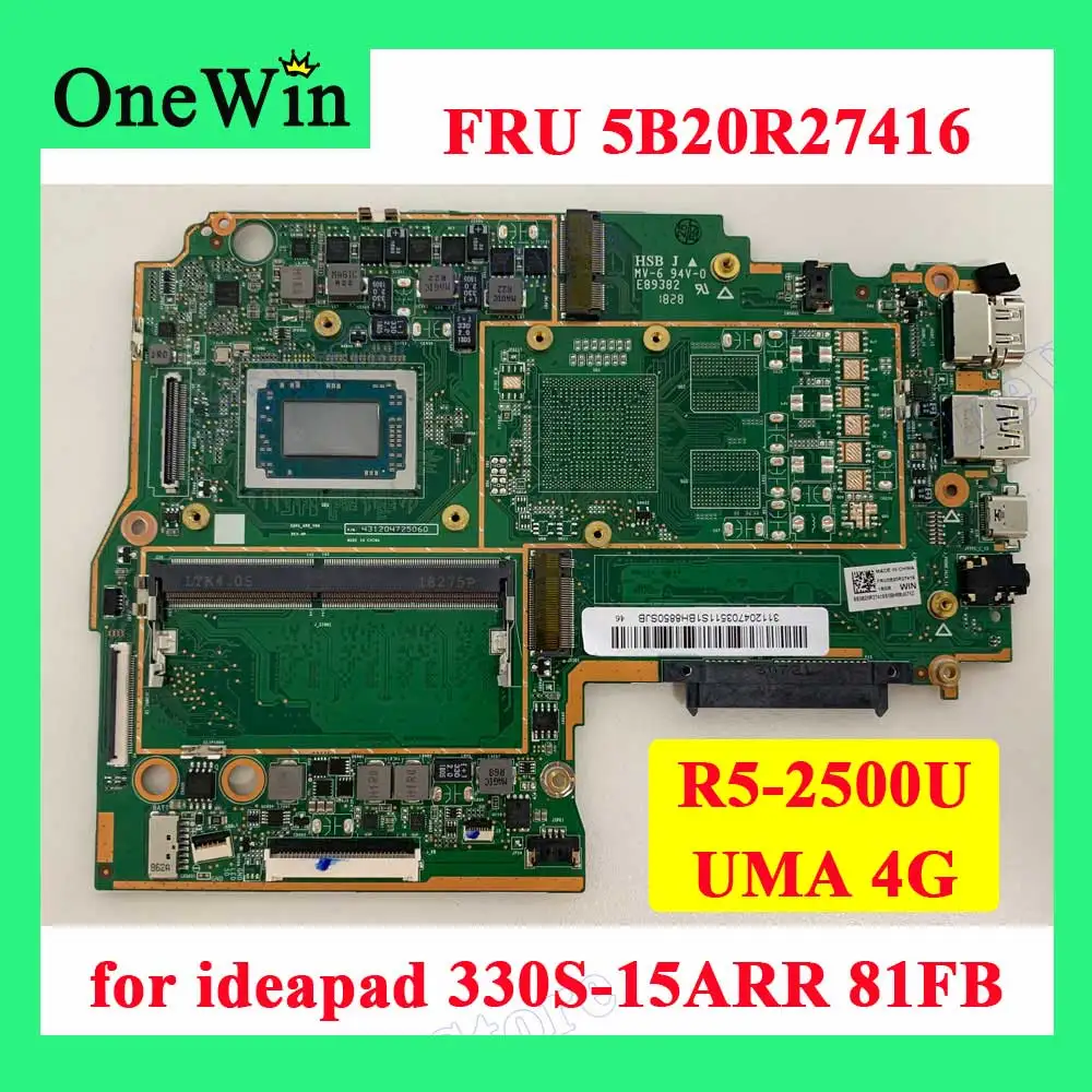 

5B20R27416 for Ideapad 330S-15ARR 81FB 330S-15 100% Fully Test Notebook Integrated Motherboard AMD DDR4 R5-2500U 4G RAM R5 2500U