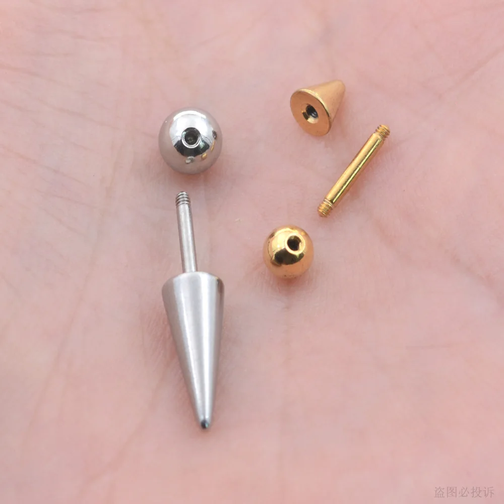 2 pz 18G Bar gotico corto lungo cono cono orecchini cartilagine elica Piercing Stud demone chiodo diavolo Tragus anello Aretes gioielli orecchio