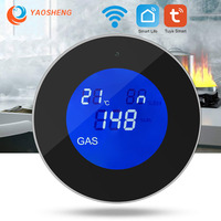 YAOSHENG 210W Tuya Wifi Gas Detector SmartLife App Control Combustible Natural Gas Leakage Alarm Sensor for Home Security Alarm