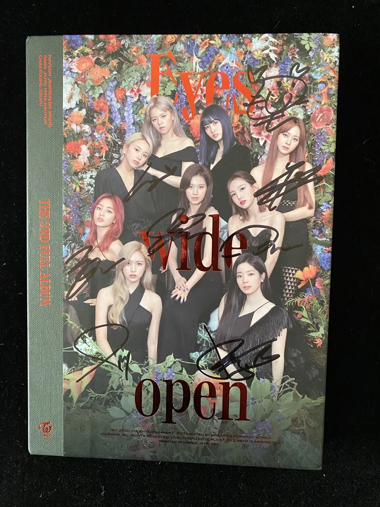 signed TWICE autographed 2nd album EYES WIDE OPEN CD+photobook K