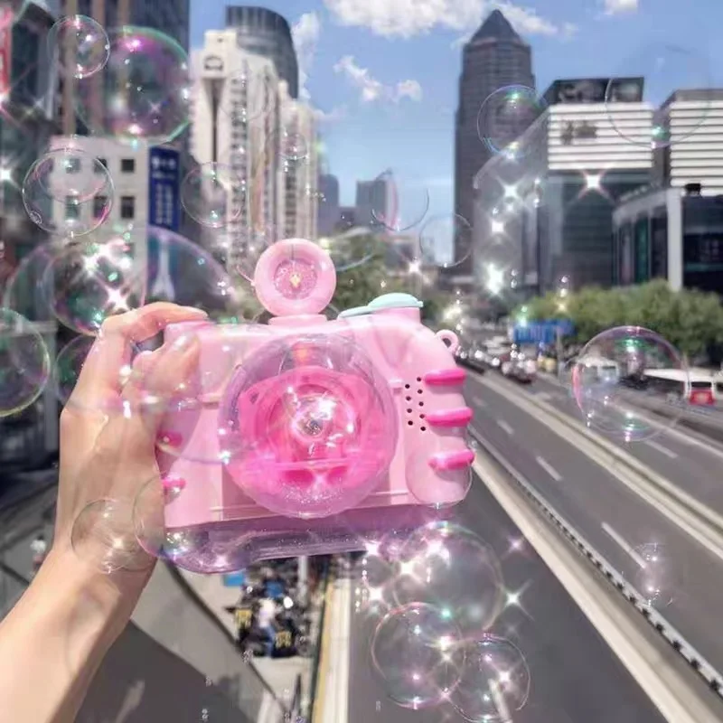 Magic Bubble Camera Toy Light Toy Automatic Bubble Gun Girl Heart Fairy Stick Music Camera Outdoor Toy Gift for Kids