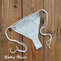 Perizoma in pizzo all'uncinetto a mano Applique Mini Bikini costumi da bagno Bikini per prendere il sole