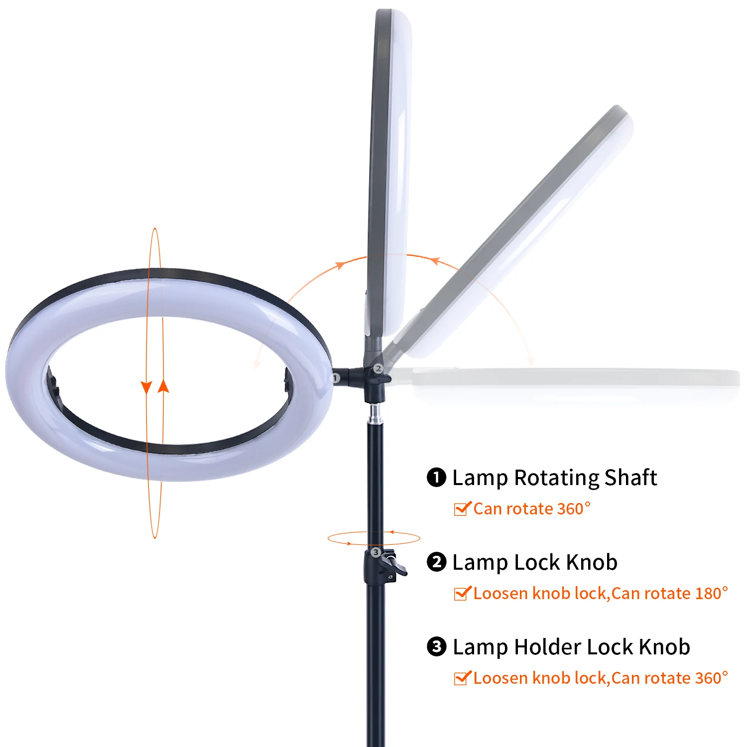 Fusitu-Anillo de luz LED con trípode, accesorio fotográfico de iluminación de 14 pulgadas con Clip para el teléfono móvil, perfecto para selfis y vídeos de Youtube