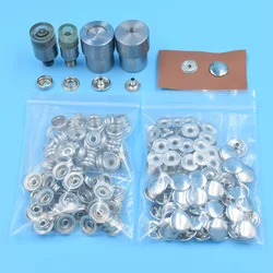 50sets 4 optional colors metal  Ring Spring Type snap with suited mold press stud buttons die fasten tool for DIY bulk clothing