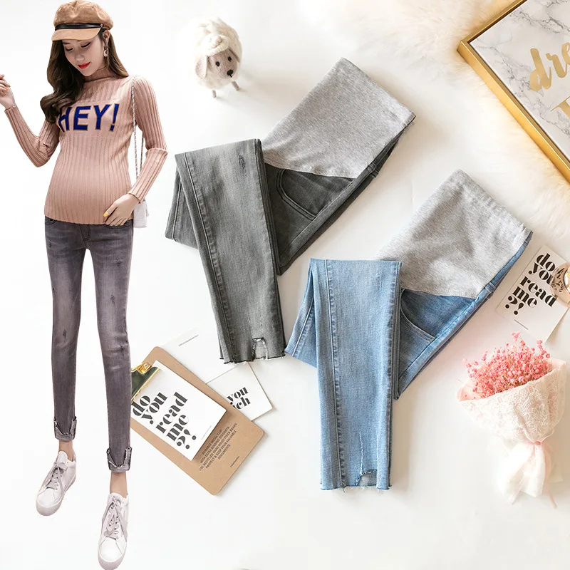 

Women's Maternity Pants Pregnant Woman Legging Jeans Maternity Pants Trousers Nursing Prop Belly Pregnant Women Jeans