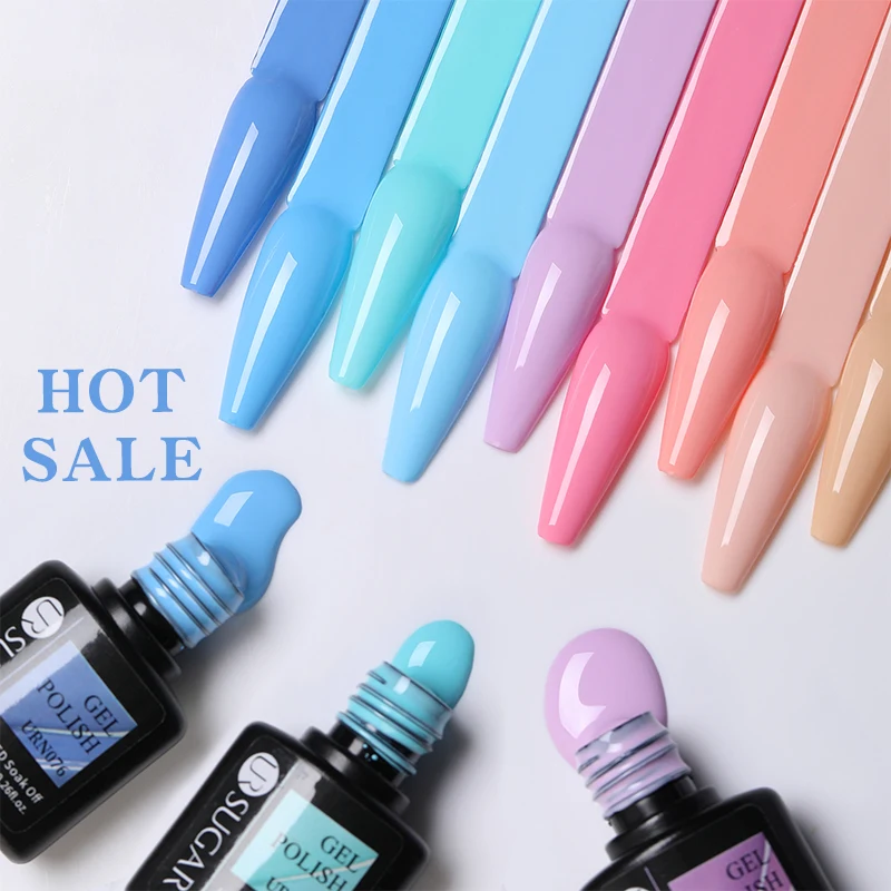 UR السكر 7.5 مللي هلام البولندية مانيكير للأظافر عيد الميلاد شبه دائم فيرنيس معطف فوقي نقع قبالة UV LED هلام اللون بريق الورنيش