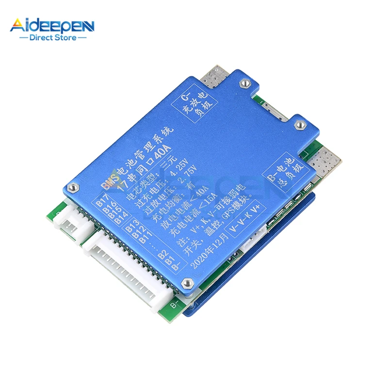 Imagem -04 - Bateria de Lítio Li-íon 13s 14s 17s 20a 40a 48v 52v Carregador 18650 Placa de Proteção Bms Pcb com Equilíbrio para Bateria de Célula Lipo